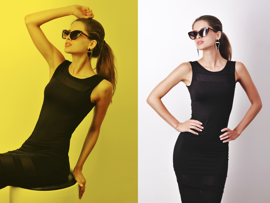 Fashion model diptych.